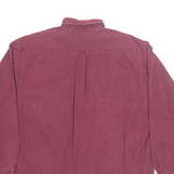 TOMMY HILFIGER Mens Plain Shirt Maroon Long Sleeve L