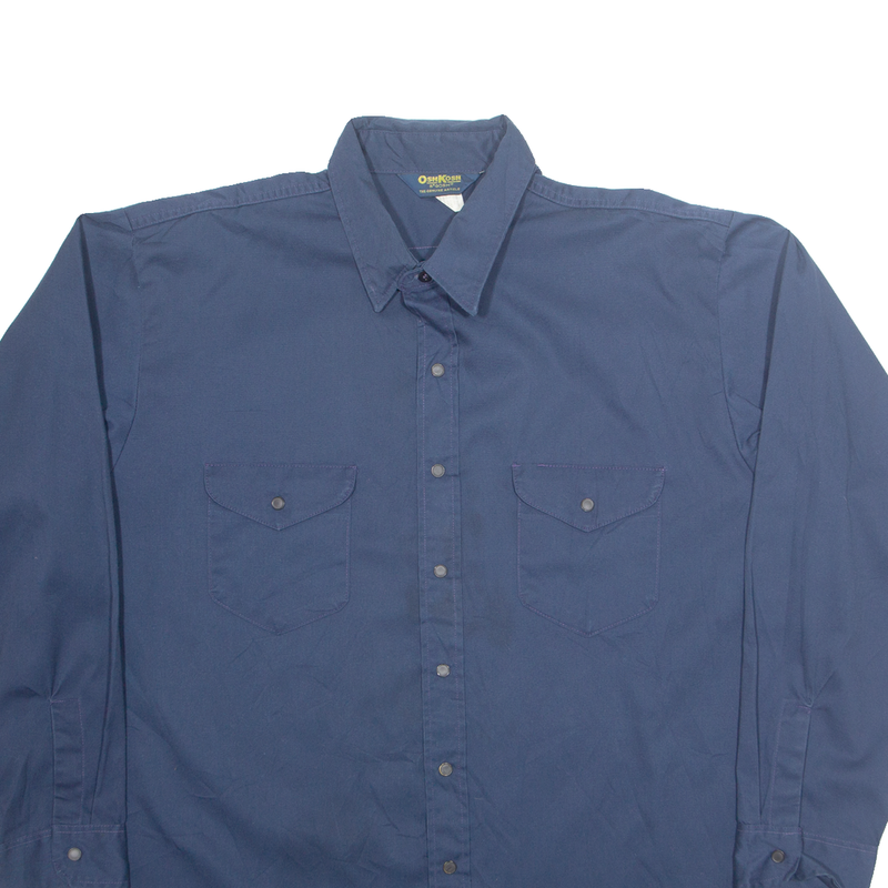 OSHKOSH B'GOSH Mens Plain Shirt Blue Long Sleeve 2XL