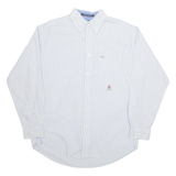 TOMMY HILFIGER Mens Shirt White Pinstripe Long Sleeve M
