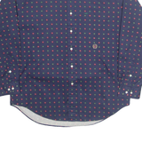 TOMMY HILFIGER Mens Shirt Blue Spotted Long Sleeve L