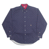 TOMMY HILFIGER Mens Shirt Blue Spotted Long Sleeve L