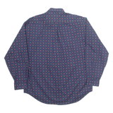 TOMMY HILFIGER Mens Shirt Blue Spotted Long Sleeve L