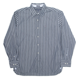 TOMMY HILFIGER Mens Shirt Grey Pinstripe Long Sleeve L