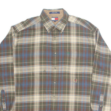 TOMMY HILFIGER Mens Shirt Green Check Long Sleeve L