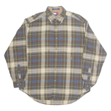 TOMMY HILFIGER Mens Shirt Green Check Long Sleeve L