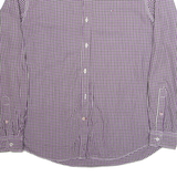 TOMMY HILFIGER Fitted Mens Shirt Purple Check Long Sleeve L