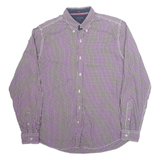 TOMMY HILFIGER Fitted Mens Shirt Purple Check Long Sleeve L