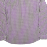 TOMMY HILFIGER Fitted Mens Shirt Purple Check Long Sleeve L