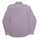 TOMMY HILFIGER Fitted Mens Shirt Purple Check Long Sleeve L