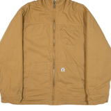 YELLOWSTONE Sherpa Lined Mens Workwear Jacket Brown Hooded M