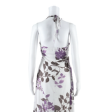 Womens Day Dress Purple Floral Sleeveless Short L