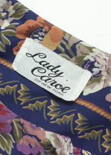 LADY CAROL Womens Day Dress Blue Floral Short Sleeve Midi L