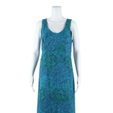RABBIT DESIGNS Womens Shift Dress Blue Paisley Sleeveless Midi M
