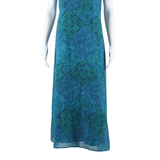 RABBIT DESIGNS Womens Shift Dress Blue Paisley Sleeveless Midi M