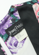 JENNY Womens Pencil Dress Purple Floral Short Sleeve Midi S