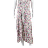 Womens Day Dress Pink Floral Short Sleeve Midi L