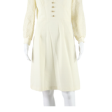 Womens Pencil Dress Cream Long Sleeve Short M