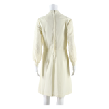 Womens Pencil Dress Cream Long Sleeve Short M