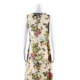 TED BAKER Womens Day Dress Beige Floral Sleeveless Midi S