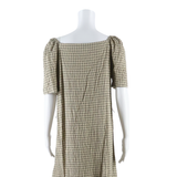 LEVI'S Womens Day Dress Brown Check Short Sleeve Midi M