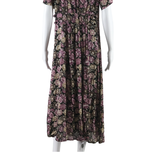 MILANO Womens Day Dress Purple Floral Short Sleeve Midi M