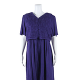KARIN STEVENS Womens Day Dress Purple Short Sleeve Midi M