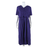 KARIN STEVENS Womens Day Dress Purple Short Sleeve Midi M