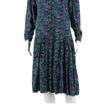 GYPSY Womens Day Dress Black Floral Long Sleeve Midi S