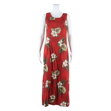 Womens Shift Dress Red Floral Sleeveless Midi M