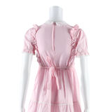 Womens Mini Dress Pink Spotted Short Sleeve Short S