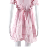 Womens Mini Dress Pink Spotted Short Sleeve Short S