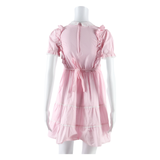 Womens Mini Dress Pink Spotted Short Sleeve Short S