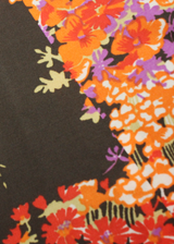 Womens Maxi Dress Brown Floral Short Sleeve Long S