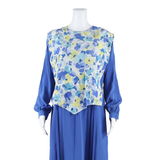 CLAUDIE AMOS Womens Day Dress Blue Floral Long Sleeve Midi L