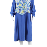 CLAUDIE AMOS Womens Day Dress Blue Floral Long Sleeve Midi L