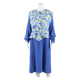 CLAUDIE AMOS Womens Day Dress Blue Floral Long Sleeve Midi L
