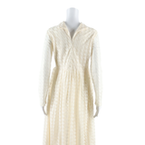 Womens Day Dress Beige Long Sleeve Midi M