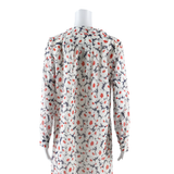 Womens Day Dress White Floral Long Sleeve Midi M