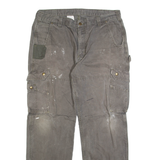 CARHARTT Carpenter Mens Trousers Green Relaxed Straight W38 L34