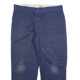 DICKIES 874 Workwear Mens Trousers Blue Regular Straight W36 L27