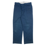 DICKIES Mens Trousers Blue Regular Straight W32 L28