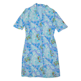 Womens Tea Dress Blue 90s Floral Midi M