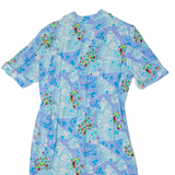 Womens Tea Dress Blue 90s Floral Midi M