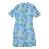 Womens Tea Dress Blue 90s Floral Midi M