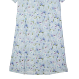 Womens Tea Dress Blue Floral Short Sleeve Midi M