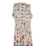 PONTO FINAL Womens Maxi Dress Cream Floral Sleeveless Long L