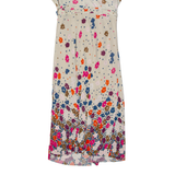 PONTO FINAL Womens Maxi Dress Cream Floral Sleeveless Long L