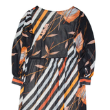 Womens Day Dress Black Floral Long Sleeve Midi M