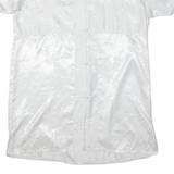 ISADORA Oriental Inspired Womens Shirt Dress White Floral Knee Length M