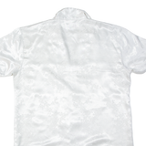 ISADORA Oriental Inspired Womens Shirt Dress White Floral Knee Length M